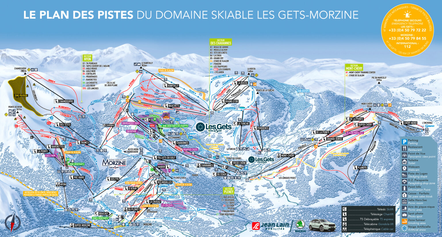 Piste maps of the Portes du Soleil and Les Gets-Morzine ski areas