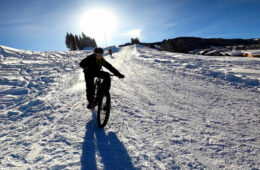 E-biking on snow.