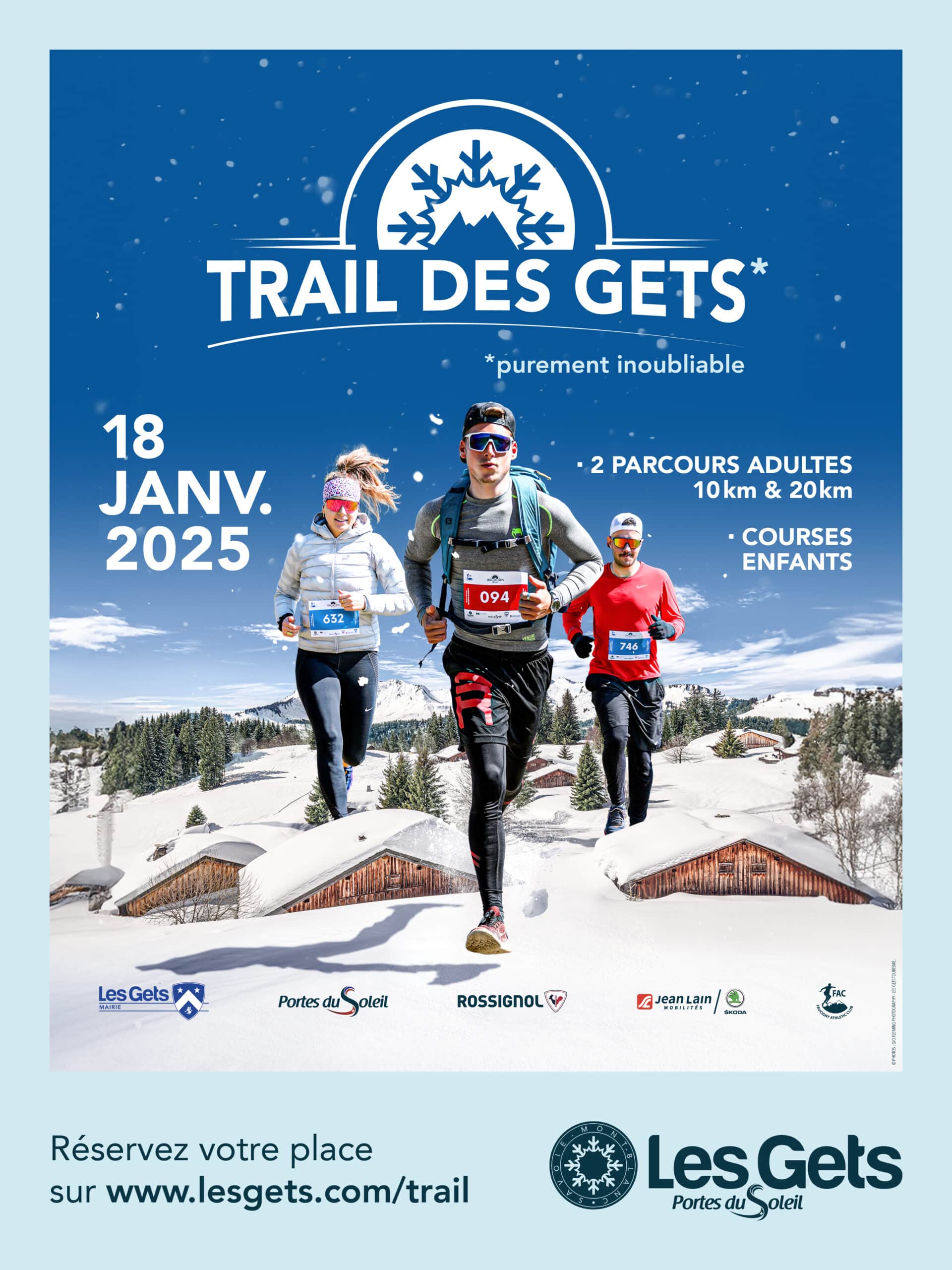 Affiche trail blanc Les Gets