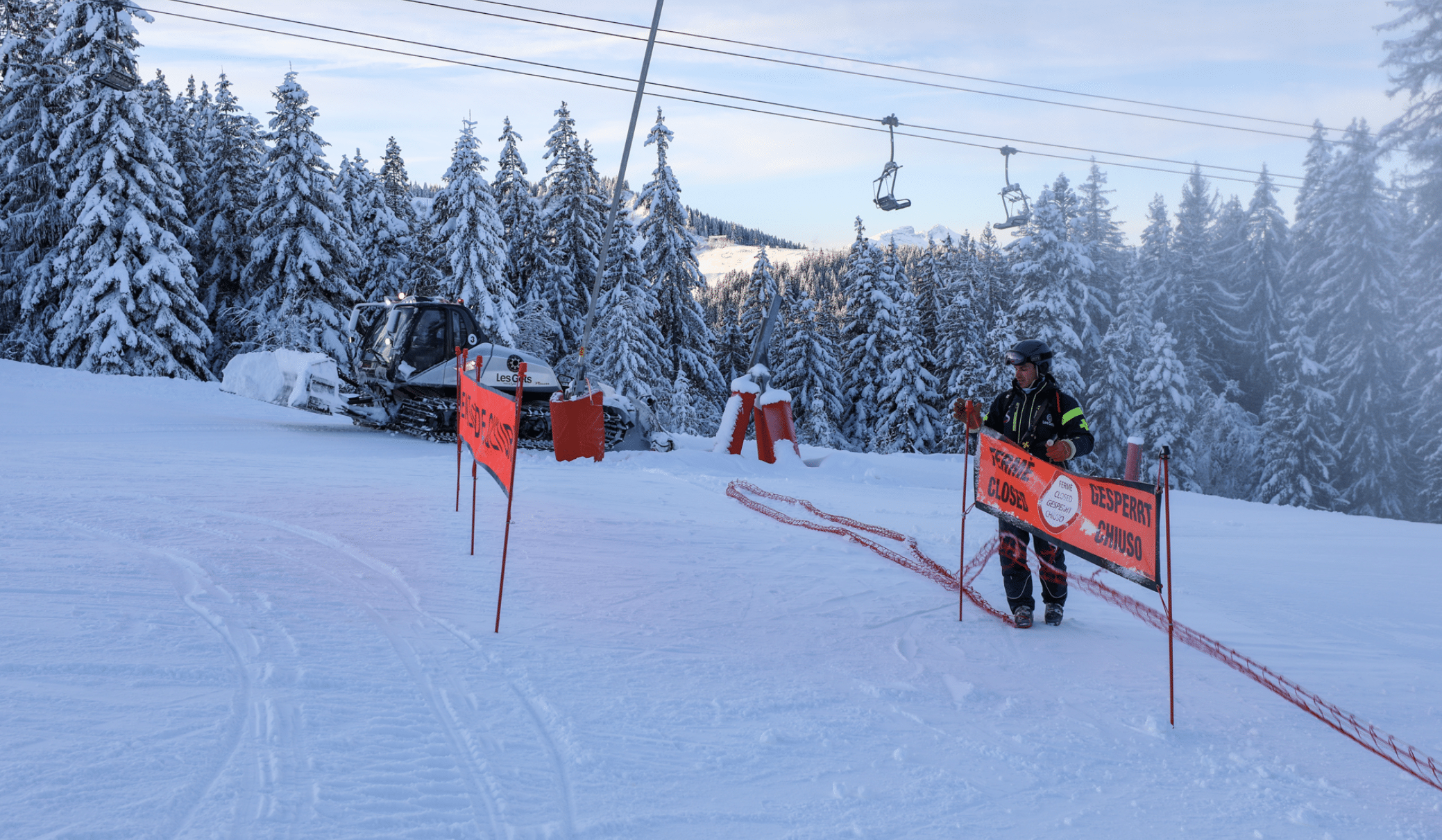 Préparation du domaine skiable 